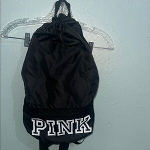 PINK Victoria's Secret Black Drawstring Backpack